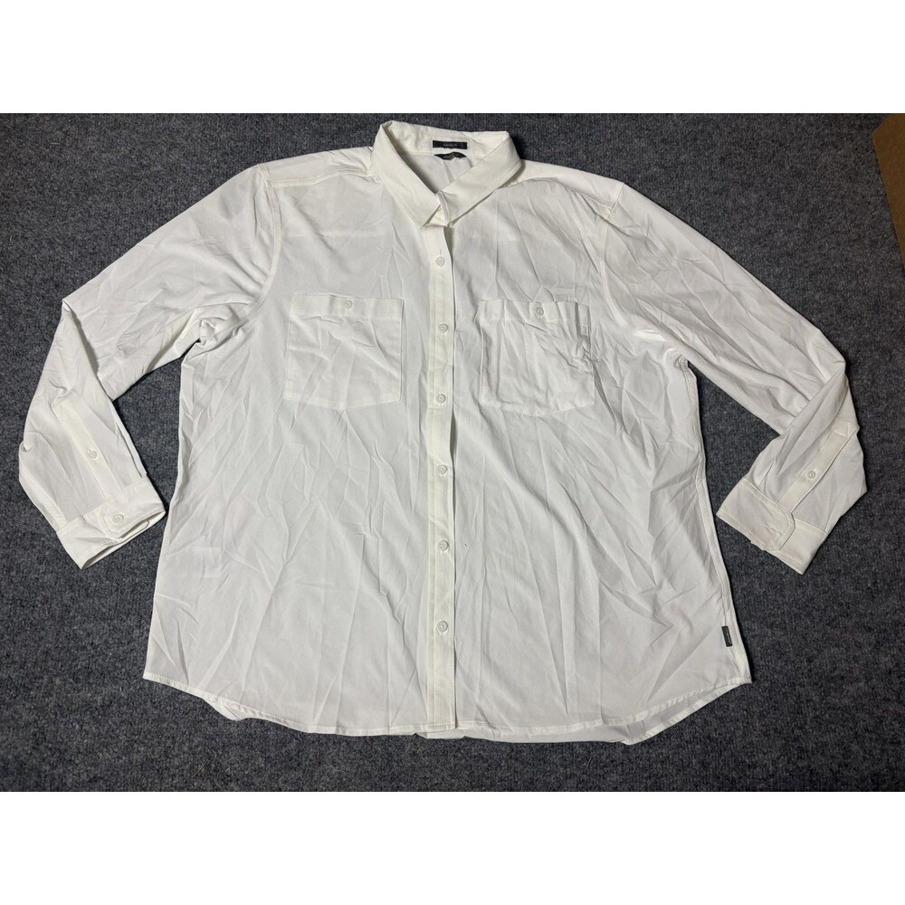 Eddie Bauer Shirt Mens XL White Long Sleeve Stretch Woven Button-Up Casual